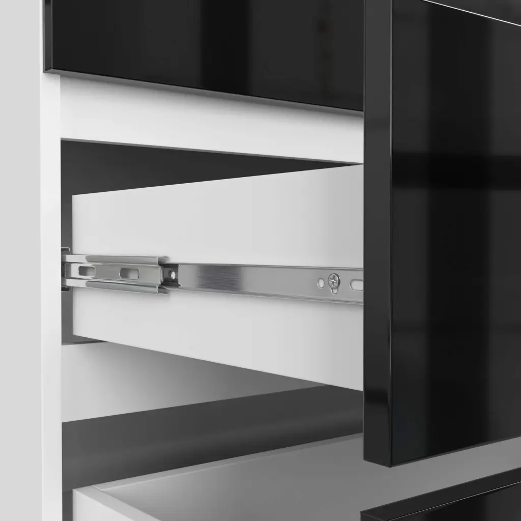 Comoda Akord K160 6SZ (Black Gloss/White)