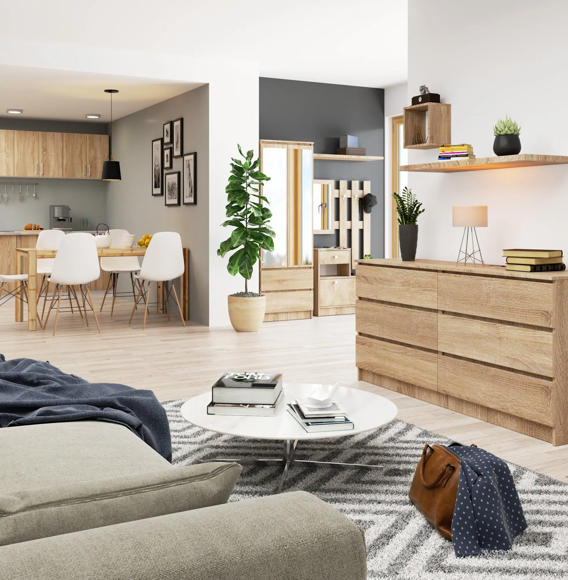 Comoda Akord K160 6SZ (Sonoma Oak)