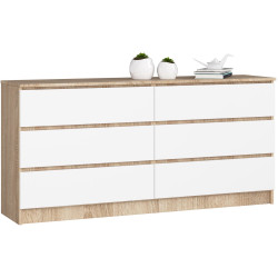Комод Akord K160 6SZ (Sonoma Oak/White) Thumb
