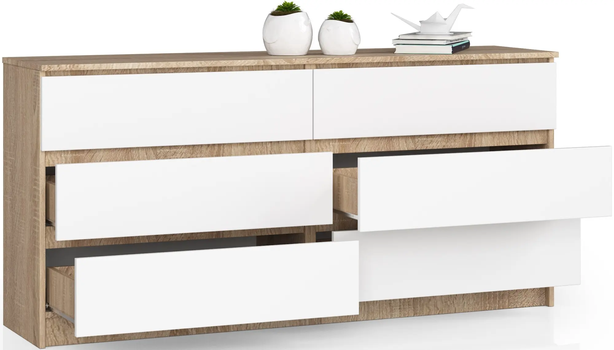 Комод Akord K160 6SZ (Sonoma Oak/White)