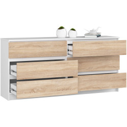 Комод Akord K160 6SZ (Sonoma/White) Thumb