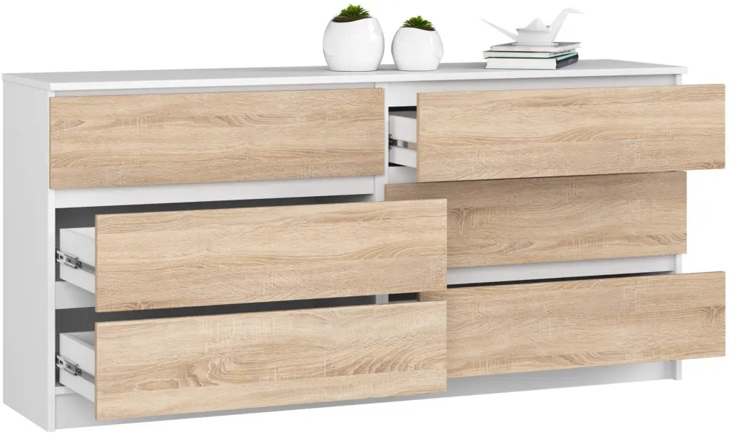 Комод Akord K160 6SZ (Sonoma/White)