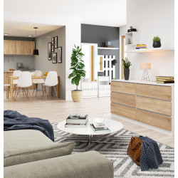 Comoda Akord K160 6SZ (Sonoma/White)