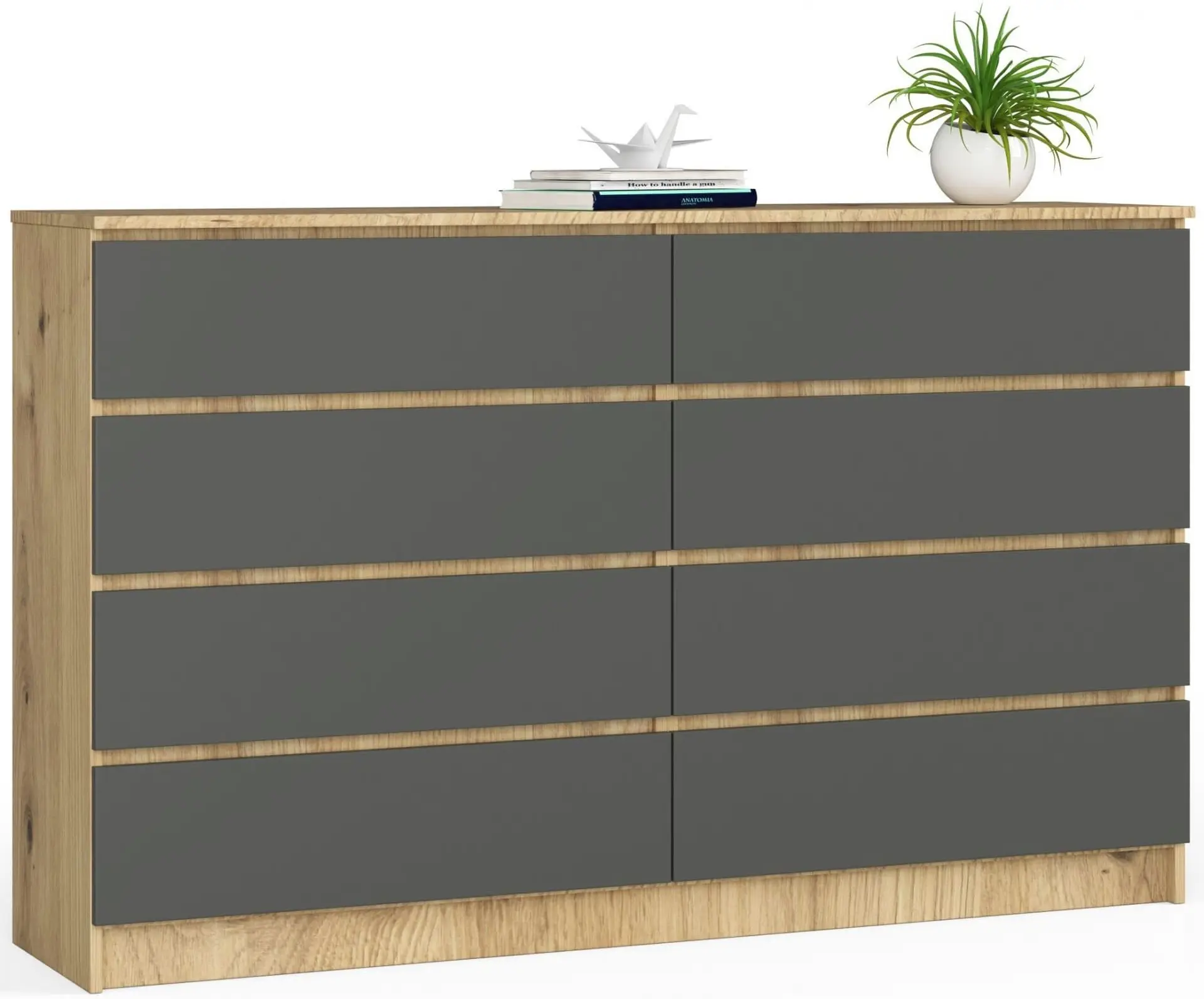 Comoda Akord K160 8SZ (Artisan Oak/Graphite Grey) - 2