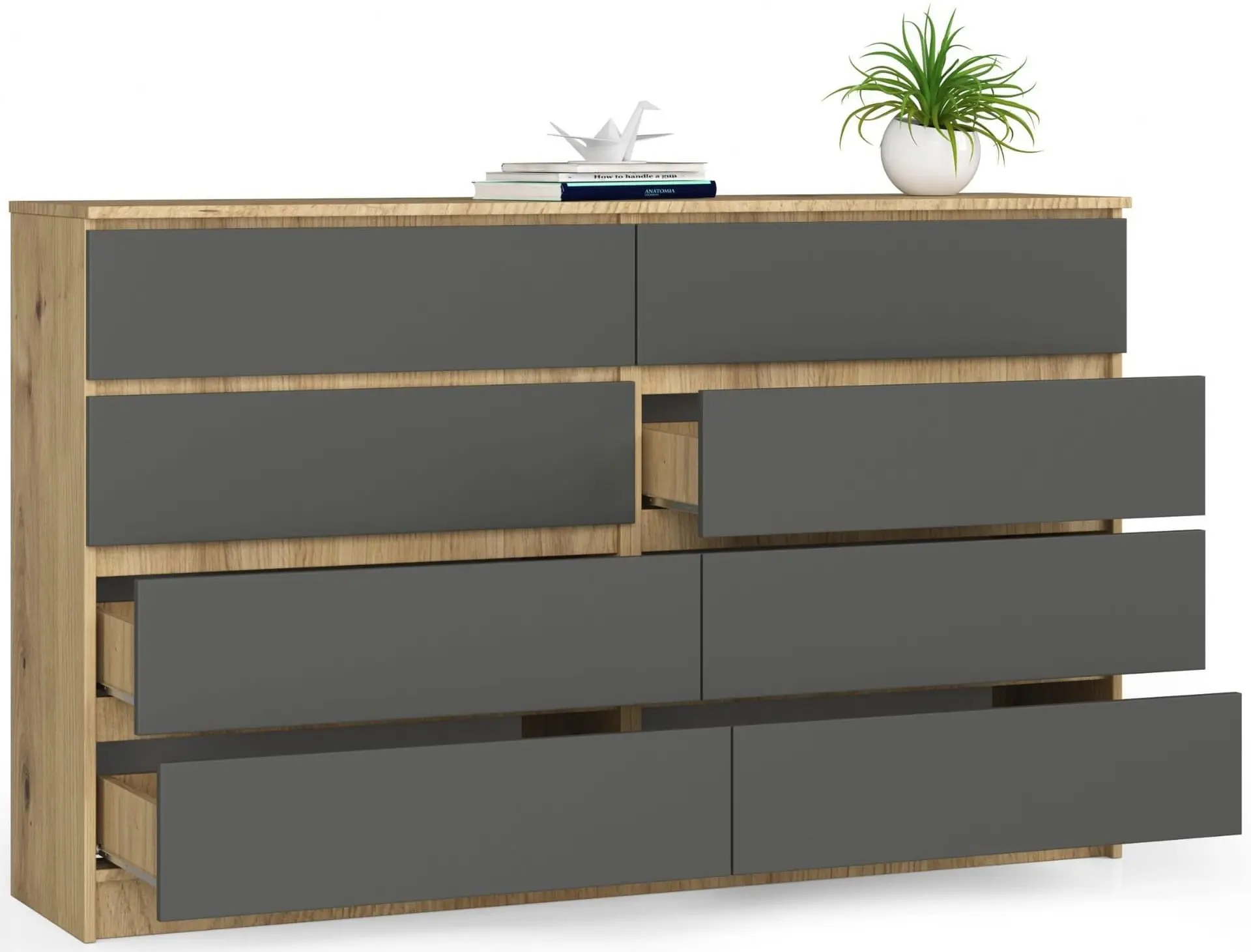 Comoda Akord K160 8SZ (Artisan Oak/Graphite Grey) - 3