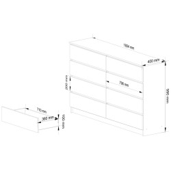 Comoda Akord K160 8SZ (Sonoma Oak) Thumb