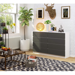 Comoda Akord K160 8SZ (White/Graphite Grey) Thumb