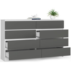 Comoda Akord K160 8SZ (White/Graphite Grey) Thumb