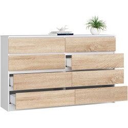 Comoda Akord K160 8SZ (White/Sonoma Oak) Thumb