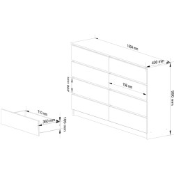 Comoda Akord K160 8SZ (White/Sonoma Oak) Thumb