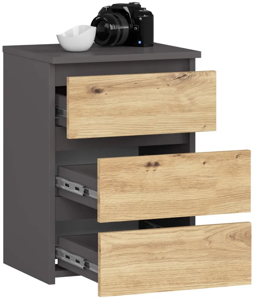 Комод Akord K40 3SZ (Artisan Oak/Graphite Grey)