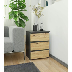 Comoda Akord K40 3SZ (Artisan Oak/Graphite Grey)