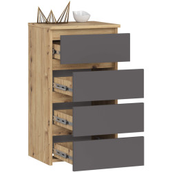 Comoda Akord K40 4SZ (Graphite Grey/Artisan Oak) Thumb