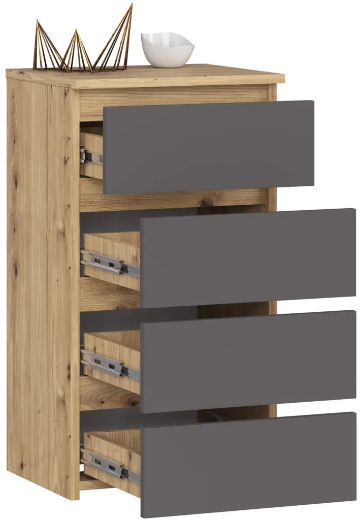 Comoda Akord K40 4SZ (Graphite Grey/Artisan Oak)