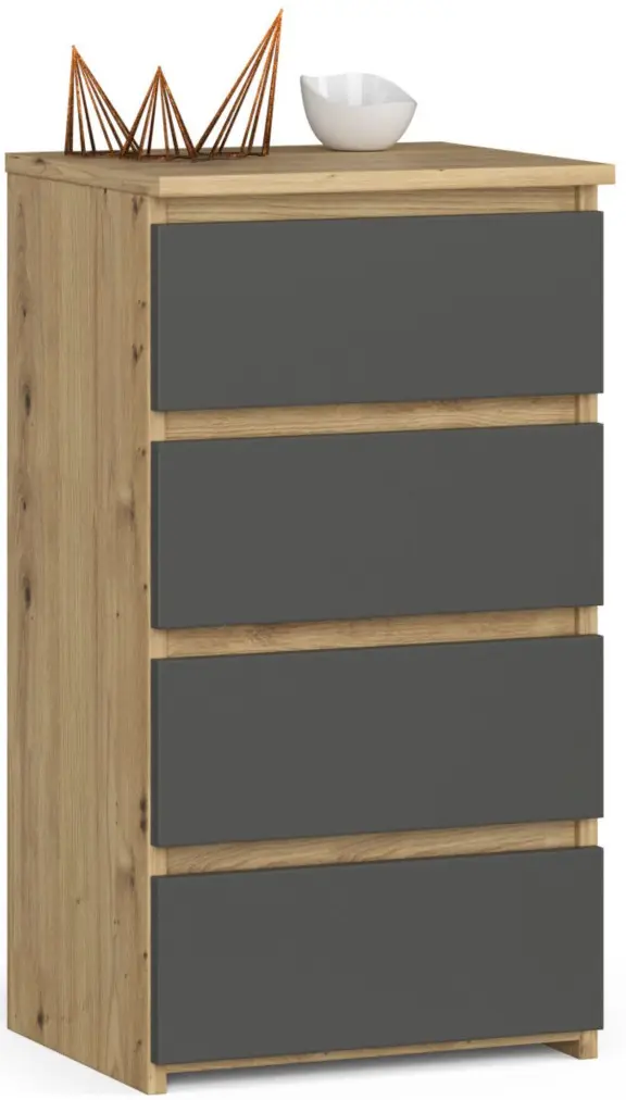 Comoda Akord K40 4SZ (Graphite Grey/Artisan Oak)