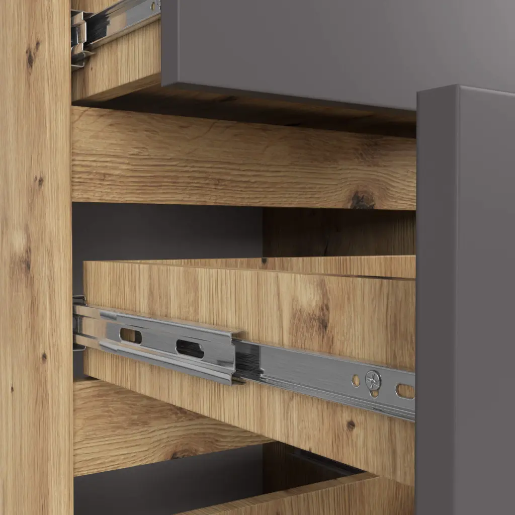 Comoda Akord K40 4SZ (Graphite Grey/Artisan Oak)