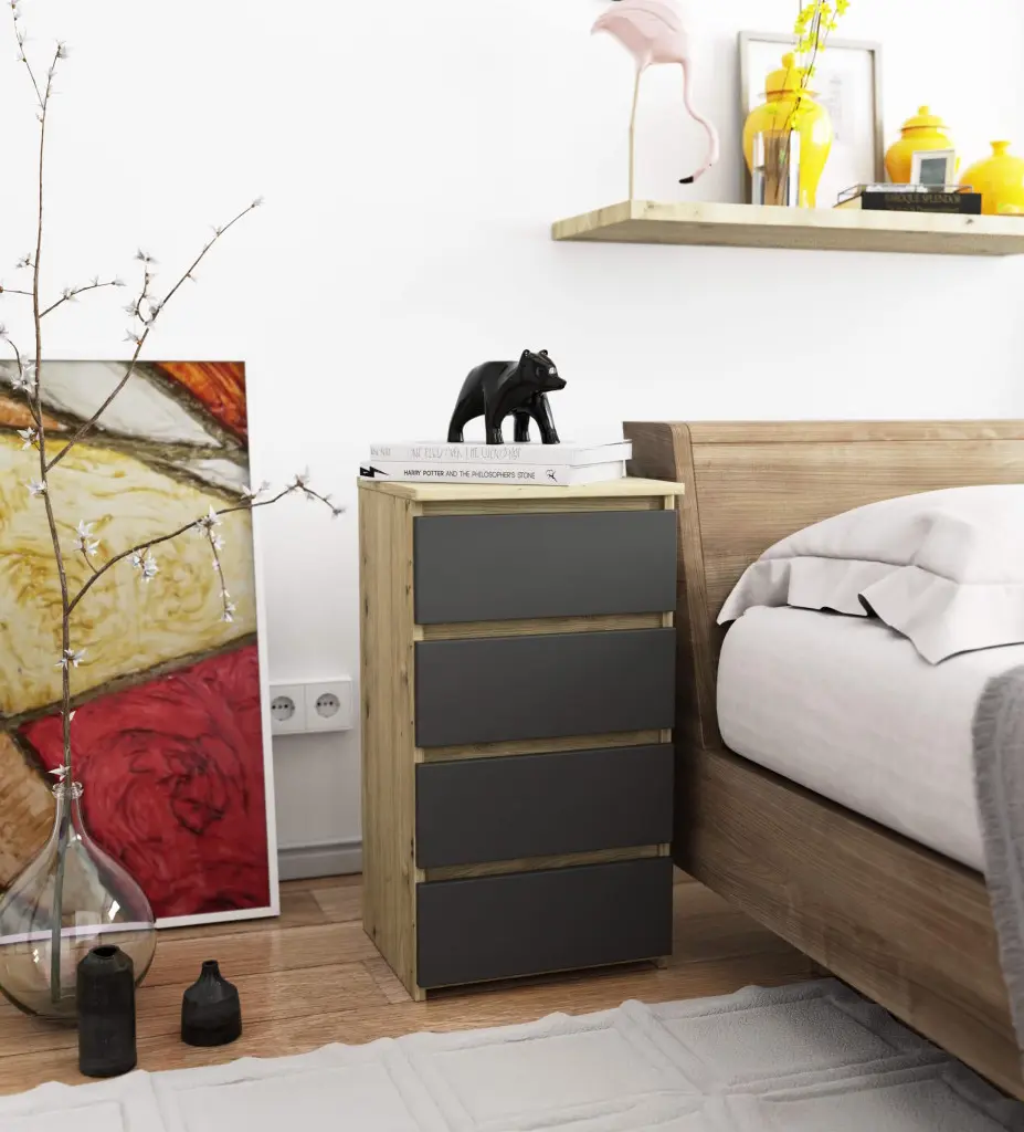 Comoda Akord K40 4SZ (Graphite Grey/Artisan Oak)