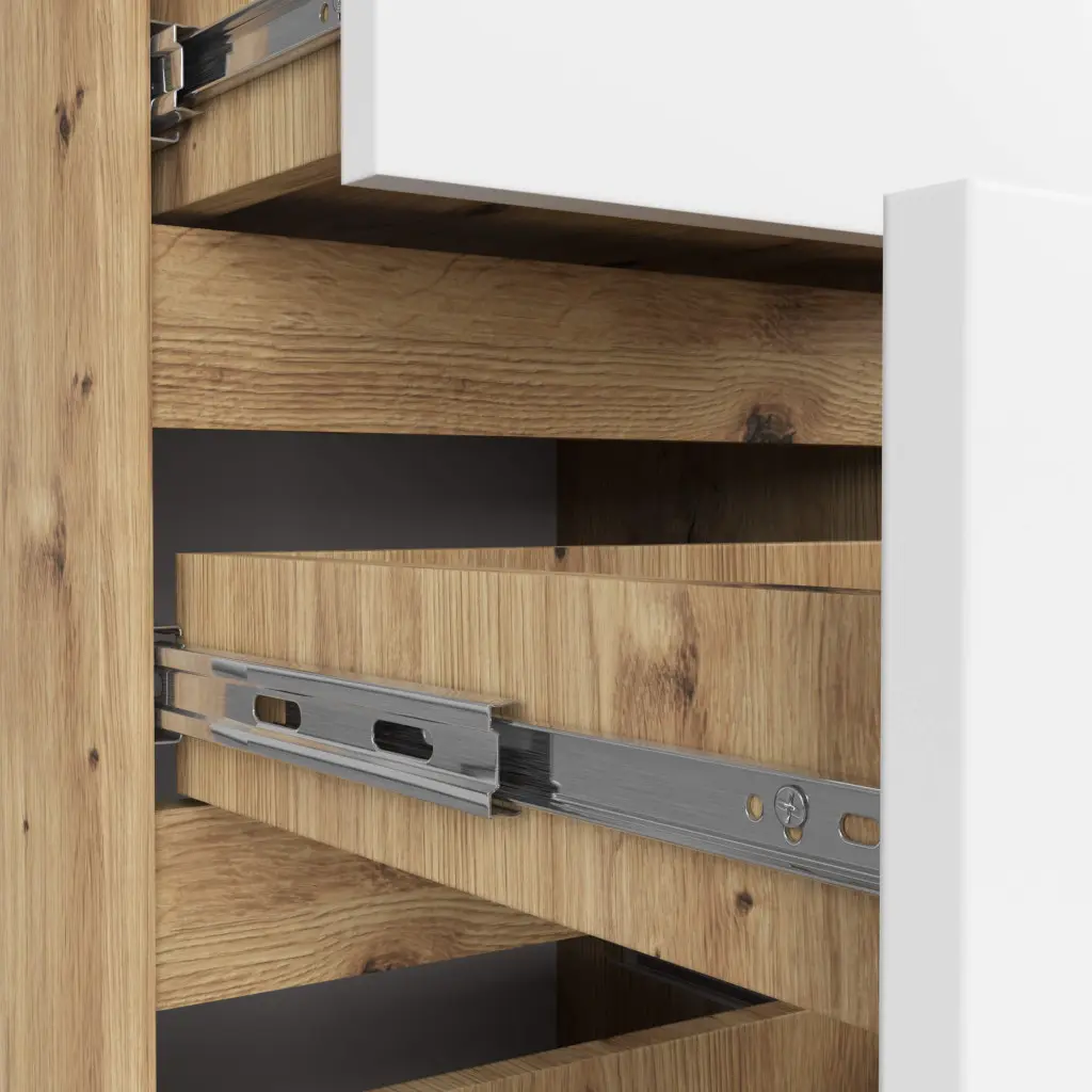 Comoda Akord K40 4SZ (White/Artisan Oak)