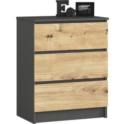 Комод Akord K60 3S (Graphite-Grey/Artisan Oak) Thumb