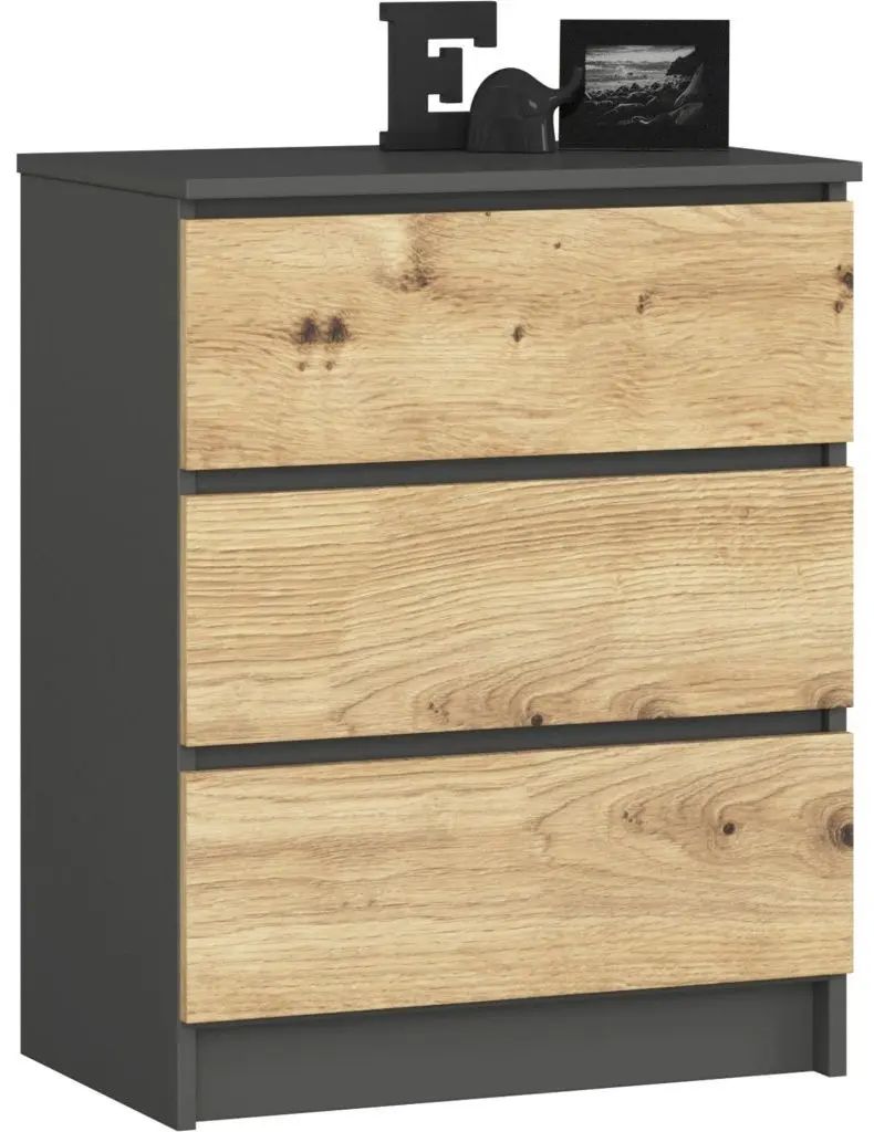 Комод Akord K60 3S (Graphite-Grey/Artisan Oak)