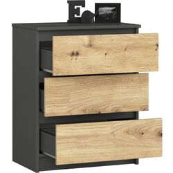 Комод Akord K60 3S (Graphite-Grey/Artisan Oak) Thumb