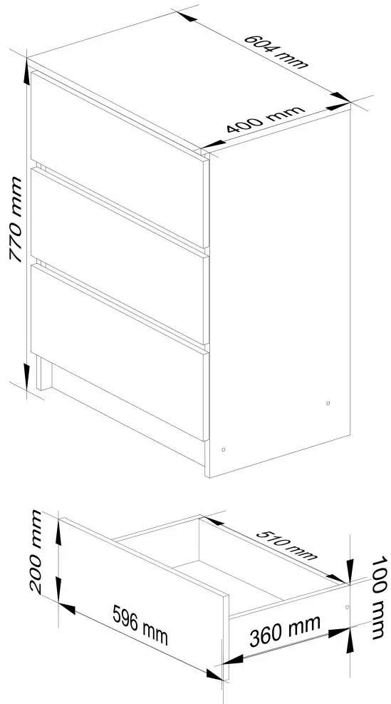 Комод Akord K60 3SZ (Artisan Oak)
