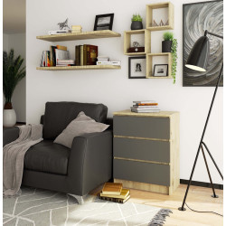 Комод Akord K60 3SZ (Artisan Oak/Graphite Grey) Thumb