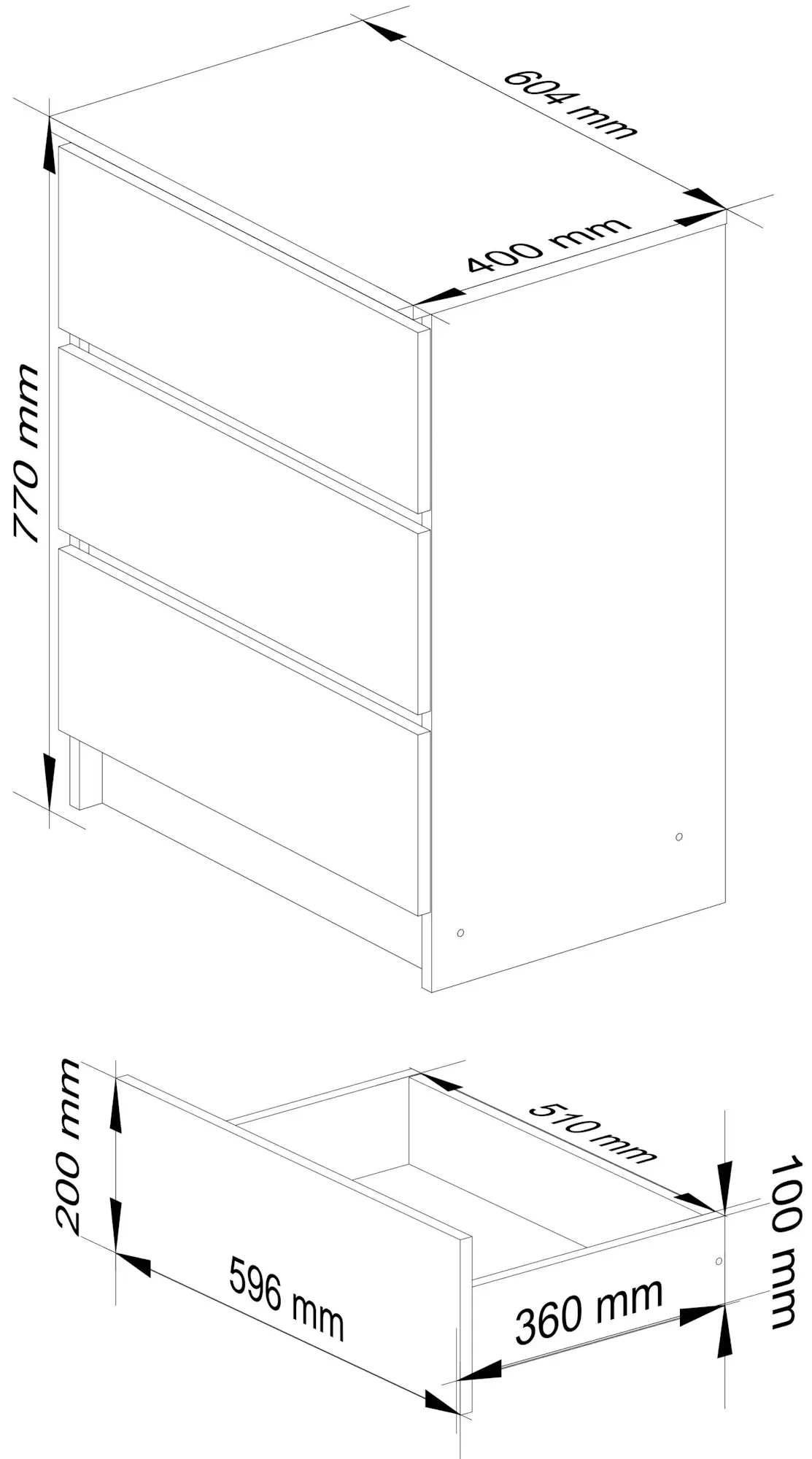 Комод Akord K60 3SZ (Artisan Oak/White)