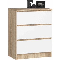 Comoda Akord K60 3SZ (Sonoma Oak/White) Thumb