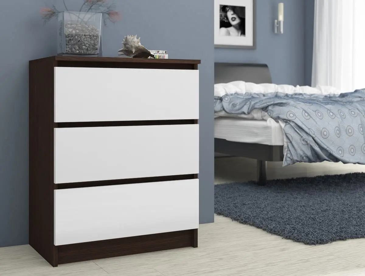 Comoda Akord K60 3SZ (Wenge/White)