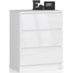 Комод Akord K60 3SZ (White/Glossy White) Thumb