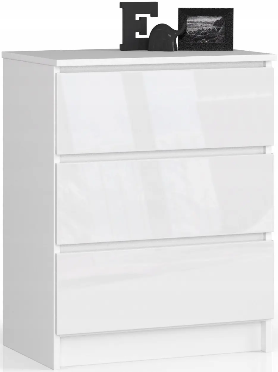 Комод Akord K60 3SZ (White/Glossy White)