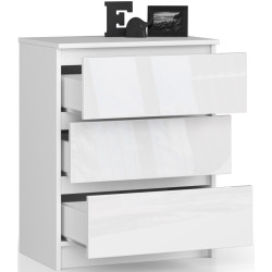 Комод Akord K60 3SZ (White/Glossy White) Thumb