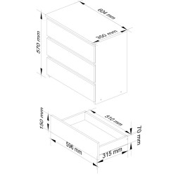 Comoda Akord K60 3SZ (White/Sonoma) Thumb