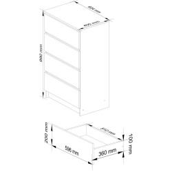 Comoda Akord K60 4SZ (Alder) Thumb