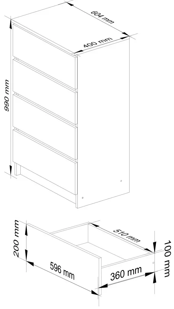 Comoda Akord K60 4SZ (Alder)
