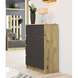 Comoda Akord K60 4SZ (Artisan Oak/Graphite Grey)