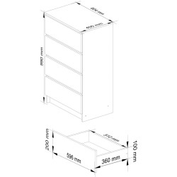 Комод Akord K60 4SZ (Artisan Oak/Graphite Grey) Thumb