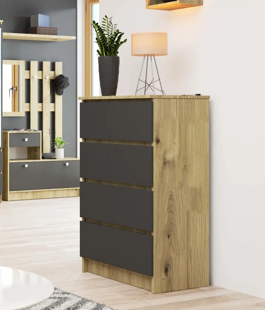 Комод Akord K60 4SZ (Artisan Oak/Graphite Grey)