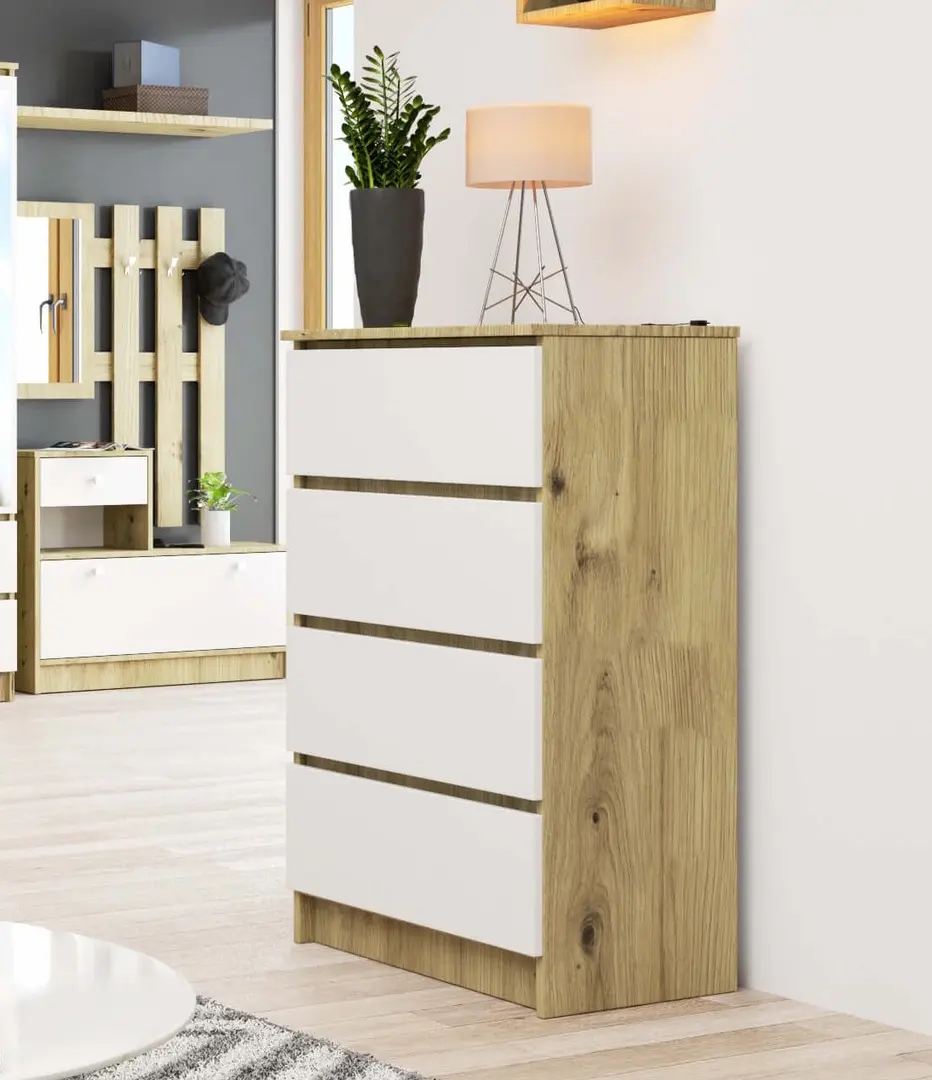 Comoda Akord K60 4SZ (Artisan Oak/White)