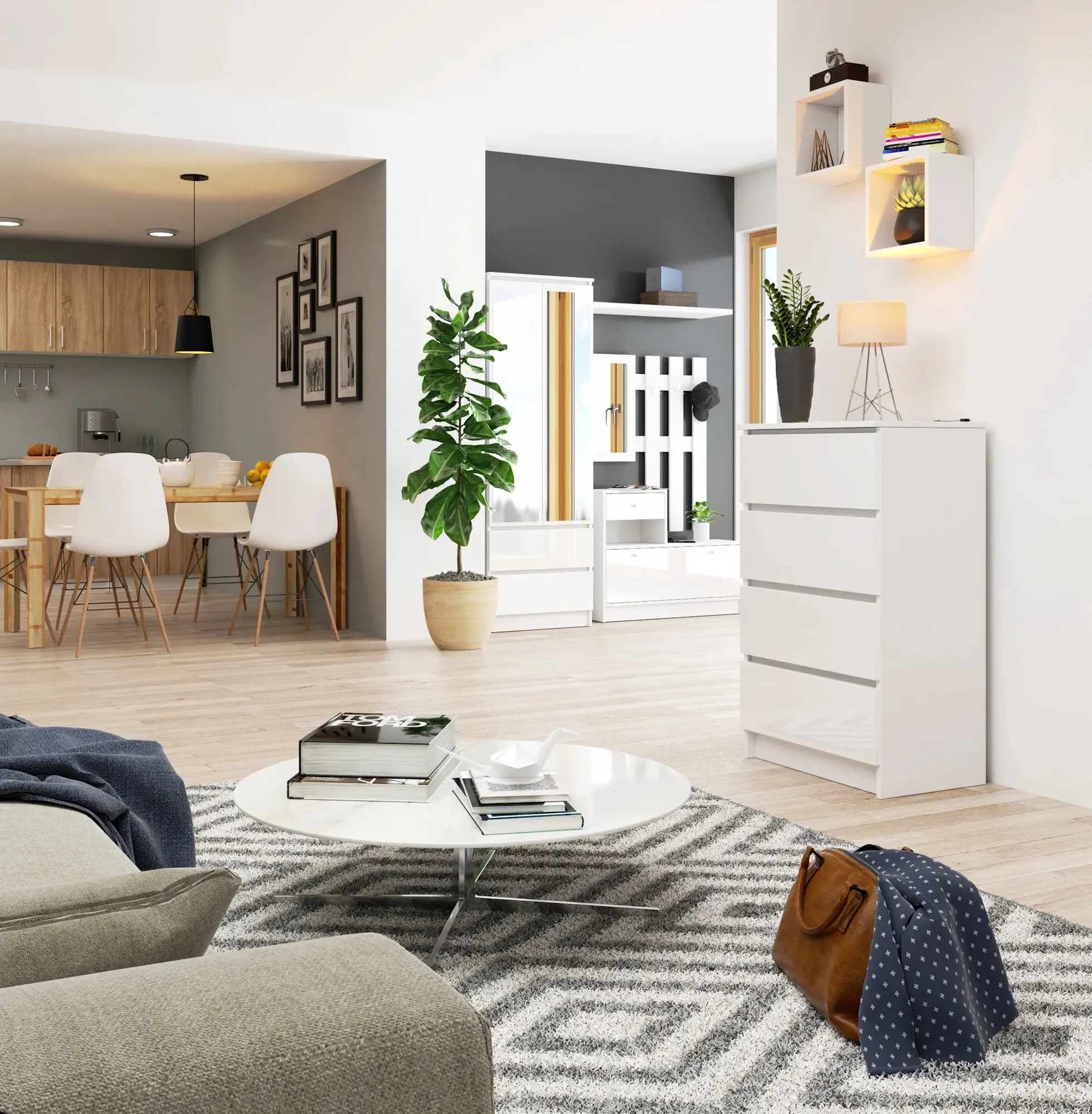 Comoda Akord K60 4SZ (Glossy White)