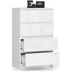 Comoda Akord K60 4SZ (Glossy White) Thumb