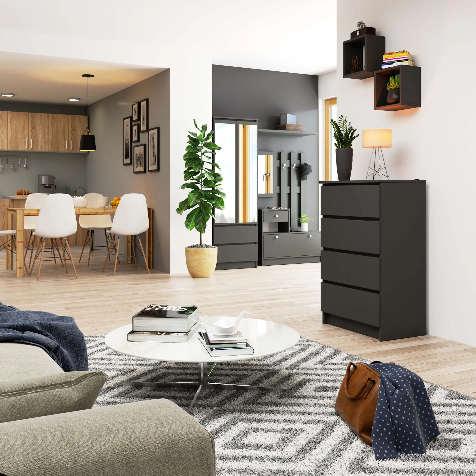 Комод Akord K60 4SZ (Graphite Grey)