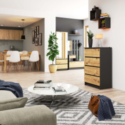 Комод Akord K60 4SZ (Graphite Grey/Artisan Oak) Thumb