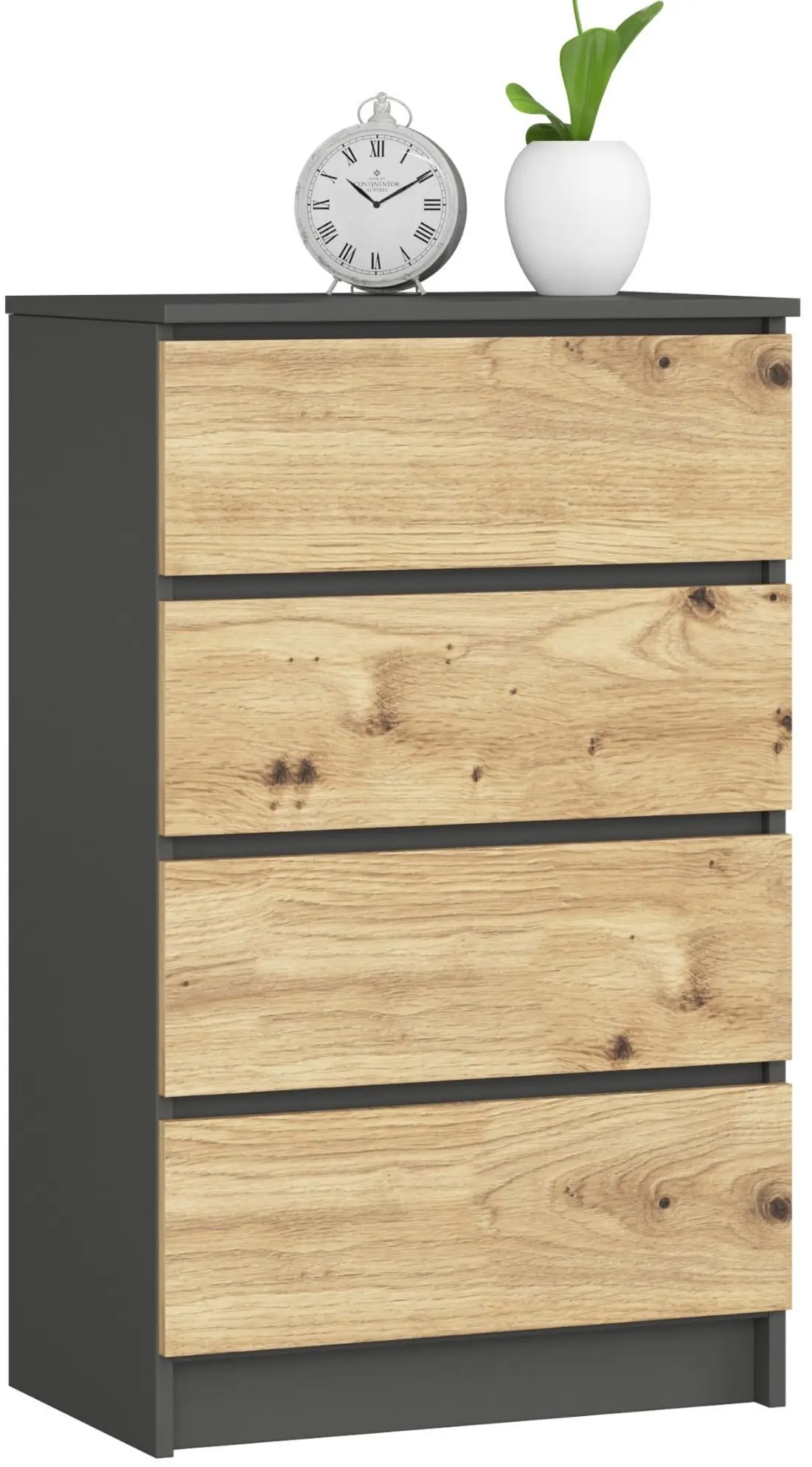 Комод Akord K60 4SZ (Graphite Grey/Artisan Oak)