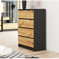 Comoda Akord K60 4SZ (Graphite Grey/Artisan Oak)