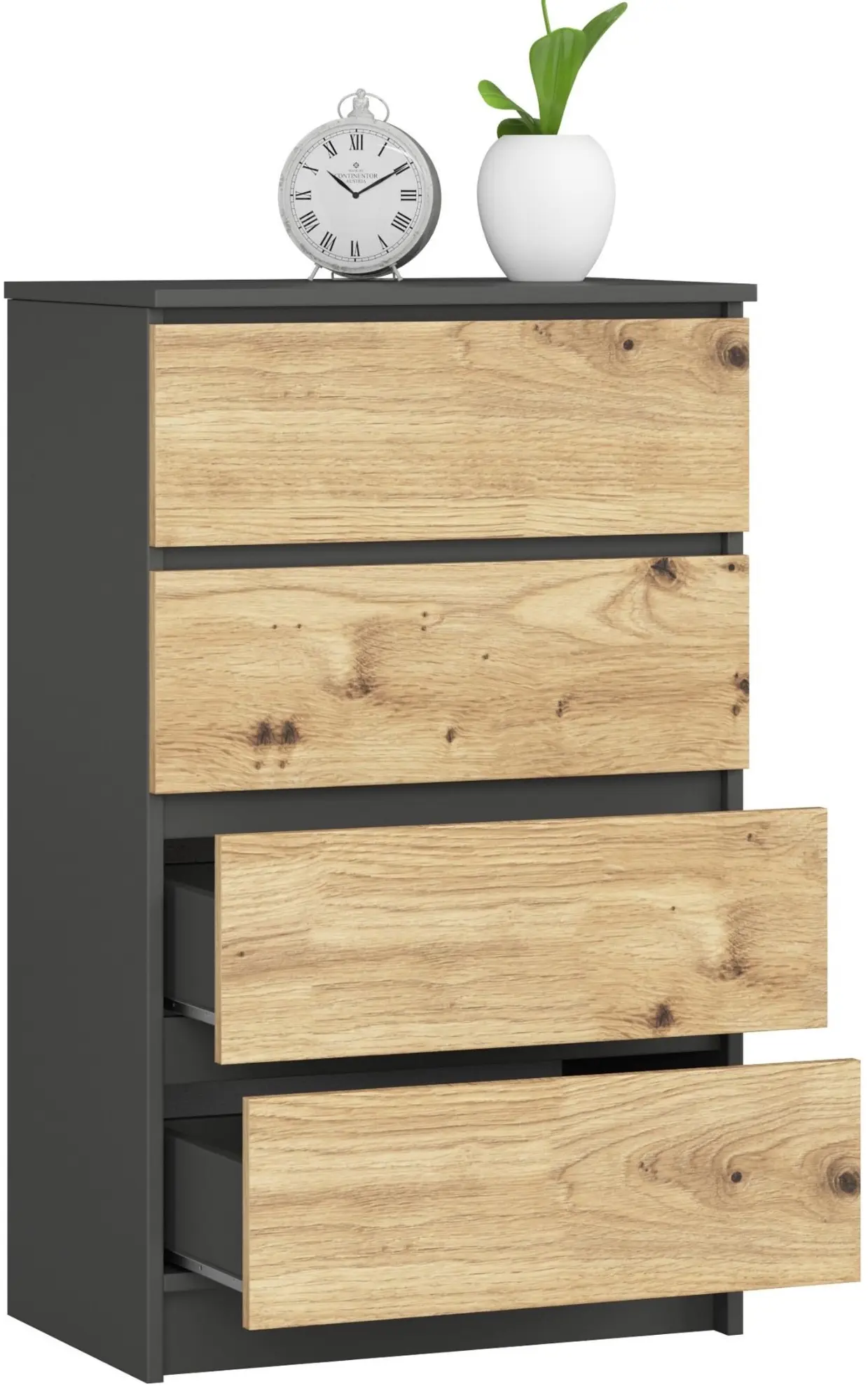 Комод Akord K60 4SZ (Graphite Grey/Artisan Oak)