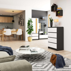 Comoda Akord K60 4SZ (Graphite Grey/White) Thumb