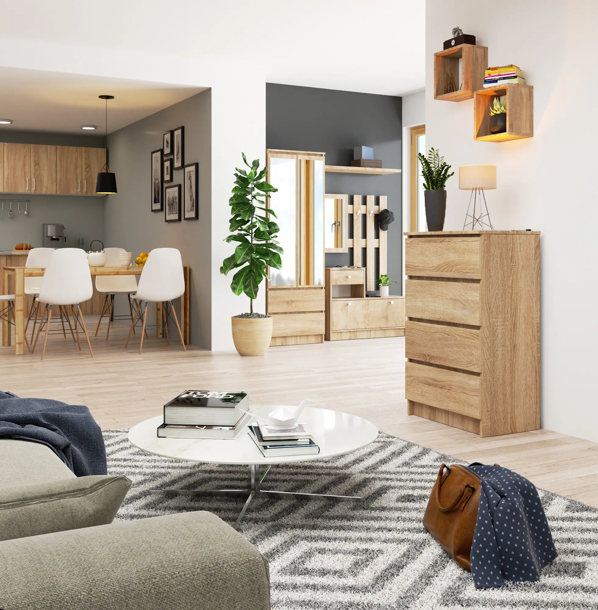 Comoda Akord K60 4SZ (Sonoma Oak)