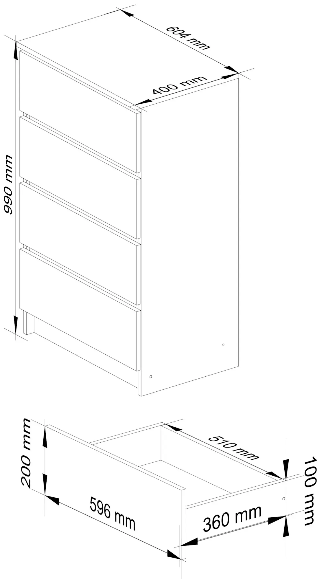 Comoda Akord K60 4SZ (Sonoma Oak)